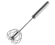 KADAX drehbarer Schneebesen aus Edelstahl, Milchaufschäumer, vielseitiger Handschneebesen, manueller Rührbesen für mischen, Eier, Soßen, Schaumschläger, Handrührer (groß)
