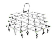 Socken Trocknen Bügel Kleiderbügel 35 Stück mini Wäschespinne Socken Trockner mit Wäscheklammern Leifheit Edelstahl Waschestander GroßWäscheständer Klappbar Winddicht für Handschuhe Socken Unterwäsche