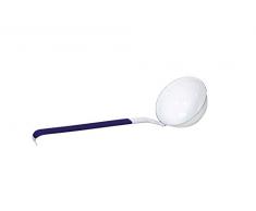 Krüger Karl Husum 10 cm Schöpflöffel, Stahl, weiß mit blauem Rand, 36,5 x 10 x 0,2 cm