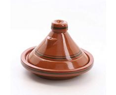 Casa Moro Marokkanische Tajine Terra Miel Ø 25 cm glasiert zum Kochen für 2 Personen | Handmade Gartopf Berber Tontopf aus Marokko | TA7042