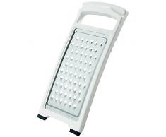 Fackelmann Gemüsereibe ARCADALINA, Gemüseschneider mit Edelstahl-Reibe, hochwertiger Gurkenhobel (Farbe: Weiß/Silber), Menge: 1 Stück