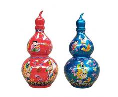 Wuhuizhenjingxiaobu Flagon, Flachmann, weingefüllter Keramikbehälter 0,5 kg, 2,5 kg Geladene Fu Lushou Keramik-Hebeflasche Verschlossener leerer Weinkrug Weinzylinder Weinbehälter mit kleinem Mund Gol