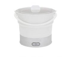 Elektrische Bratpfanne Falten Silikon elektrische Bratpfanne Nudeltopf Reise tragbare Reise elektrischer heißer Topf Dampfkessel (Color : Gray, Size : One Code)
