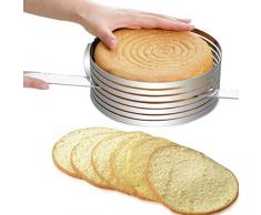 Kuchenschneider Form, einstellbare Edelstahl Runde Mousse Form geschichtet Kuchen Ringschneider, Backen Zubehör(As shown)