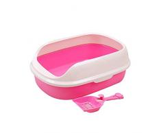 EWQG-Pfanne Halbgeschlossene Katzentoilette Antihaftbeschichtung Pflegeleicht Katzenklo Mit Katzenstreu KATZENKLO-Leicht zu reinigen (Farbe : Pink, Size : S)