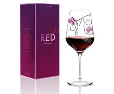 RITZENHOFF Red Rotweinglas von Ramona Rosenkranz, aus Kristallglas, 580 ml, mit edlen Platinanteilen