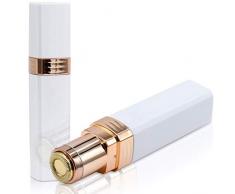 POWM Epilierer HaarentfernungsgeräT RasiergeräT Damen EpiliergeräT Gesichtshaarentfernungsinstrument Elektrische Epilierer Batteriemodelle,White