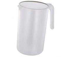 Cabilock 2000ML Kunststoff Krug Kühlschrankkrug Getränkespender Wasserkaraffe mit Deckel und Griff Wasserkrug Saftkaraffe für Heiß Kaltsaft Tee Saft Getränke Milch Kaffee Beige