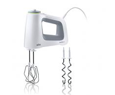 Braun MultiMix 5 Handmixer HM 5000 (700 Watt Handrührgerät, stufenlose Geschwindigkeitsregelung, inkl. Schneebesen und Knethaken) weiß-grau