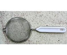 Teesieb Metall Küchensieb Sieb mit Metall-Kunststoffgriff, 8cm Durchmesser, 20cm lang