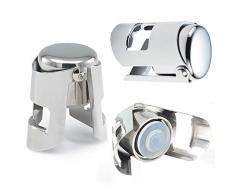 Ausyde Sekt Flaschenverschluss Edelstahl Sektflaschen Champagner Verschluß Vakuum Versiegelt für Prosecco Sparkling 3PCS