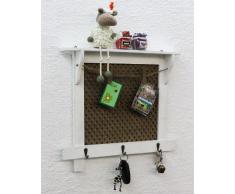 Memoboard Pinnwand 43cm Loft 12047 Wandregal Vintage Shabby Hakenleiste Haken