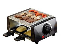 Rosenstein & Söhne Raclette Grill: Raclette mit Grillaufsatz und heißem Stein, für 4 Personen, 650 Watt (Raclette Grills heiße Steine)