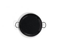 La Valenciana 10 cm, emaillierter Edelstahl Pfanne aus Spanien, Paella Schüssel, Hocker, schwarz, 55 cm