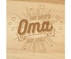 KIXY Frühstücksbrettchen - Die beste Oma der Welt - Geschenk mit Gravur