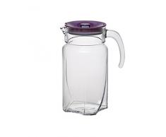 Dajar Luna Krug 1.7 L mit Deckel Pasabahce, Glas, Violett, Transparent, 14 x 12 x 24 cm, 1 Einheiten