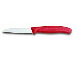 Victorinox 6.7431 Gemüsemesser SwissClassic Wellenschliff, 8 cm, rot