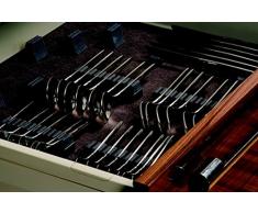 GedoTec® Besteckhalter-Sortiment Besteckeinsatz selbstklebend mit Filzauflage | für 50-teiliges Besteck | Filz ist SCHWARZ | Besteckeinlage für Schubladen & Schubkasten | Markenqualität für Ihren Wohnbereich