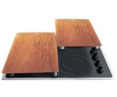 STONELINE Herdabdeckplatten/Schneideplatten-Set aus Glas in Holz-Optik, 2-teilig, 52 x 30 x 0,4 cm Abdeckplatte, Braun, 53 x 31 x 8 cm, 2-Einheiten