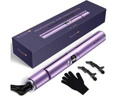 BESTOPE Pro Glätteisen 2 in 1 Haarglätter und Locken mit Abnehmbarem Netzkabel Professionelle Metallkeramik-Heizungen und 15s Schnelle Hitze 60 Min Auto-Off Einstellbare Temperatur 130-230℃-Lila