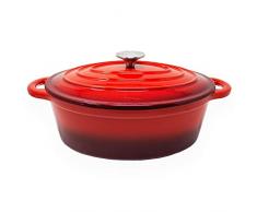 Gusseisen Kasserolle mit Deckel 28cm 4 Liter | Kochtopf Reine Bräter mit Deckel Schmortopf Casserole Reindl Gusstopf Bratentopf Cocotte Ofentopf Induktionsbräter | Tocis Big-BBQ Premium Kochzubehör