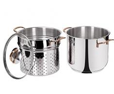 BEPER Spaghetti-Topf-Set, Silber, 7 Liter