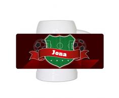 Fußball-Bierkrug mit Namen Jona und schönem Fußball-Wappen - Fan-Bierkrug personalisiert - Deutschland-Krug - Bierhumpen