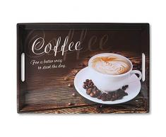 Kesper Serviertablett, 77397, Motiv: Coffee, Maße: 50 x 35 x 4,5 cm, Melamin