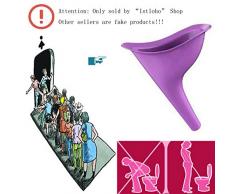 Istloho 2X Frauen Urinal Weibliche Urinal Toilette unterwegs Frauenurinal Urin Trichter Reisen Outdoor Camping Silikon Wasserlassen Stand Up & Pee, lila
