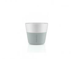 Eva Solo 5706631070690 501045 Lungo-Becher, Silikonschale, 230 ml, Porzellan, Marble grau, 8,5 x 8,5 x 8 cm, 2-teilig