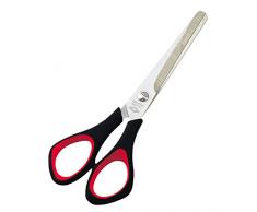 Wedo 9766 Allzweckschere Universalschere (rostfreier Edelstahl, rund, Kunststoff Softgriffe 15,5 cm) schwarz/rot