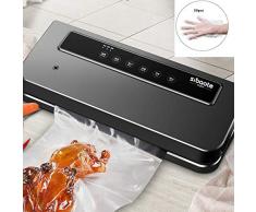 SHJMANPA Automatischer Vakuumierer, Lebensmittel Vakuumiergerät mit Schweißnaht, Folienschweißgerät mit 2 Dichtungsmodi, Schlauch für Vakuumbehälter, Black