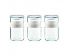 Bodum K11099-913 Presso Set 3 Stück Vorratsglas, 1.0 l, Silikonband