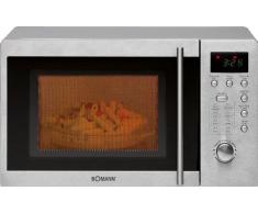 unterbaufähige Mikrowelle mit Grill und aus Edelstahl Mikrowellengerät Mikrowellengeräte 20 Liter Garraum inkl. Montagematerial (leistungsstarke 1250 Watt + 5 Mikrowellen-Leistungsstufen)