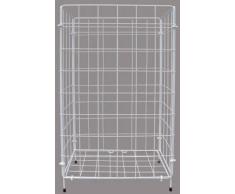 GITTERKORB GROSS WEISS BESCHICHTET FALTKORB ABFALLKORB FALTBAR 40 x 23 x 64 CM