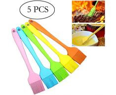Xinlie Silikon-Backpinsel Flexxibel Küchenpinsel zum Backen Gebäck Öl BBQ Küchenpinsel Silikon Pinsel Küchen-Pinsel Hitzebeständige, Weich und Langlebiges, Perfekt für BBQ, Backen, Kochen (5 Stück)
