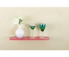GLF Regal Dekor, Wandregal an der Wand Partition Regal Badezimmer Mode Temperierung Bunte Glasset (Color : Pink)