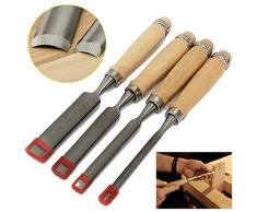 MXBIN 4pcs / Set Tranchierbesteck Holz Solarplexus Meißel Holzverarbeitung Woodcarve Werkzeug Werkzeuge Griff Hand DIY Holzschnitt-Kunst Künstler Carpenter Skulptur Hardware-Reparaturwerkzeuge