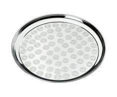 axentia 116658 Tablett aus Edelstahl - Serviertablett Rund 40 cm, Edelstahl, Silber, 40 x 40 x 20 cm