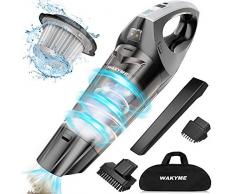 WAKYME Handstaubsauger, 9000PA Akku Handstaubsauger, 2500mA Kabellos Staubsauger Nass/Trocken Lärmminderung Beutelloser Handsauger schnellaufladung Haus&Auto Autostaubsauger