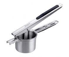 Anpro Kartoffelpresse Spätzlepresse mit großem Fassungsvermögen aus 304 Edelstahl rostfrei für Kartoffelpüree, Obstsäfte, Gemüsebrei, Länge: 29.5 cm, MEHRWEG