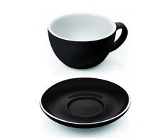 Gastro Spirit - 12-teiliges Cappuccino-Tassen/Kaffee-Tassen Set - Schwarz, 200 ml, Porzellan, dickwandig