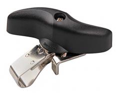 FACKELMANN Einhand-Dosenöffner, praktischer Konservenöffner mit Funktionsteil aus C-Stahl, Dosenöffner mit ergonomischem Griff (Farbe: Schwarz/Silber), Menge: 1 Stück