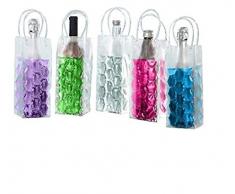 joka international GmbH 2 Flaschenkühler Tasche mit Eisgel zum einfrieren Sektkühler Weinkühler Farbe Zufallsprinzip