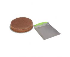 Relaxdays Tortenheber Edelstahl, Kuchenheber, Kuchenschaufel, viereckig, XL, mit Griff, B x T: ca. 20 x 24 cm, silber