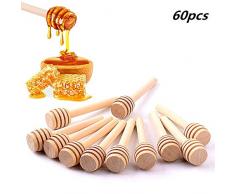 L-DiscountStore 24/60 STÜCKE Mini Holz Honig Löffel Sticks Kaffee Milch Tee Rühren Sticks für Honigglas