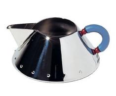 Alessi Rahmkännchen aus Edelstahl mit Griff aus PA, hellblau