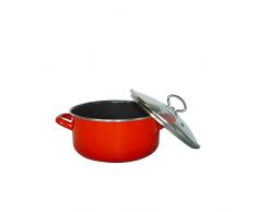 axentia 120822 Fleischtopf Vulkan 6,4 L zum Kochen, roter Küchentopf