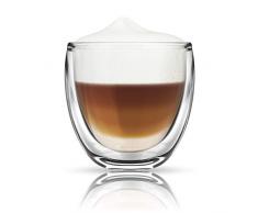 Thermo Glas Doppelwandig Latte Macchiato Cocktail Kaffee Cappuccino Gläser Set 2 STK (350ml, Cappuccino)