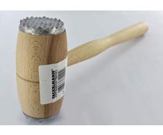 Fackelmann Fleischhammer, Fleischklopfer aus Buchenholz, Schnitzelklopfer mit genoppter und flacher Klopffläche (Farbe: Braun), Menge: 1 Stück